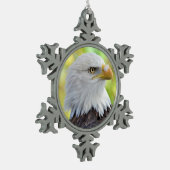 Amerikaanse kale adelaar tin sneeuwvlok ornament (Links)
