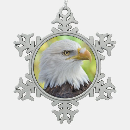 Amerikaanse kale adelaar tin sneeuwvlok ornament (Voorkant)