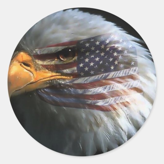 Amerikaanse kale arend met Amerikaanse stickers (Voorkant)