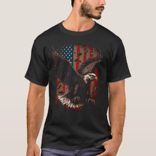 Amerikaanse Kale Eagle Eyes Vlag Land 2 T-shirt