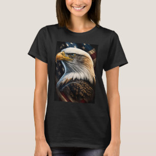 Amerikaanse Kale Eagle Eyes Vlag Land T-shirt
