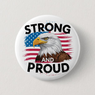 Amerikaanse Kale Eagle Flag Pin op Button
