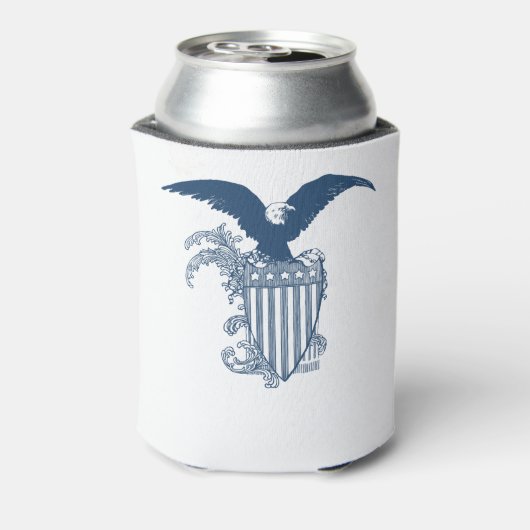  Amerikaanse Kale Eagle Stars Stripes Shield Blikjeskoeler (Blikje Achterkant)