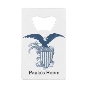 Amerikaanse Kale Eagle Stars Stripes Shield Creditkaart Flessenopener