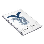 Amerikaanse Kale Eagle Stars Stripes Shield Notitieboek (Rechterzijde)