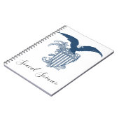 Amerikaanse Kale Eagle Stars Stripes Shield Notitieboek (Linkerzijde)