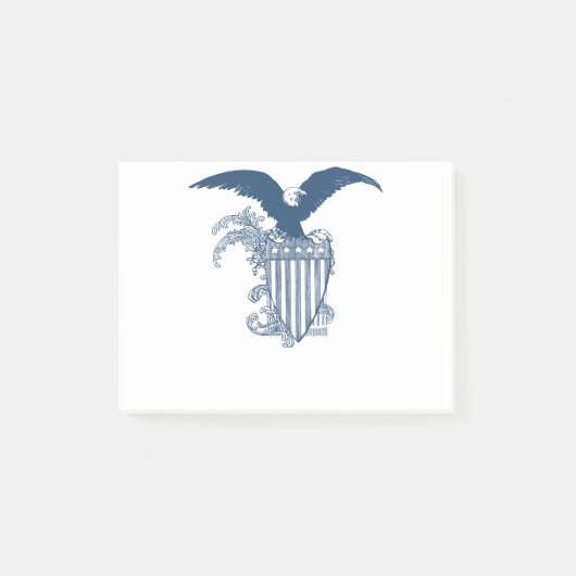 Amerikaanse Kale Eagle Stars Stripes Shield Post-it® Notes (Voorkant)