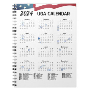 Amerikaanse kalender 2024 notitieboek