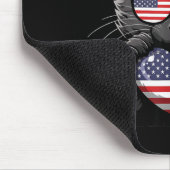 Amerikaanse Kat VS Vlag Rood Wit Blauw Patriottisc Muismat (Hoek)