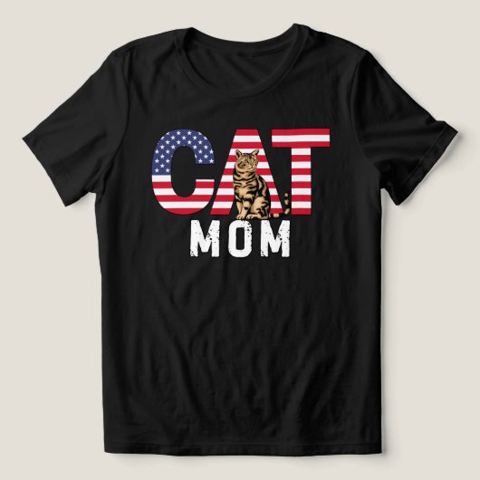 Amerikaanse kattenmoeder Tri-Blend shirt (Design voorkant)