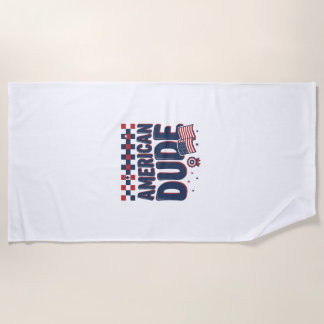 Amerikaanse Kerel Patriottisch Vintage T-shirt Ont Strandlaken