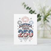 Amerikaanse Kering 250e 4 juli Vuurwerk Briefkaart (Staand voorkant)