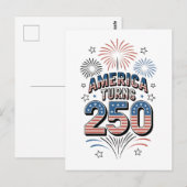 Amerikaanse Kering 250e 4 juli Vuurwerk Briefkaart (Voorkant / Achterkant)