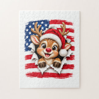 Amerikaanse Kerst Rendieren Legpuzzel