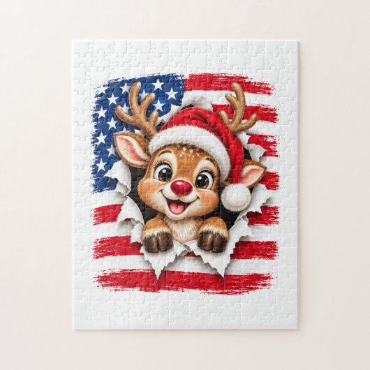 Amerikaanse Kerst Rendieren Legpuzzel (Verticaal)