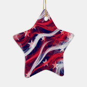 Amerikaanse kerstboomvlag keramisch ornament (Rechts)