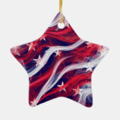 Amerikaanse kerstboomvlag keramisch ornament (Achterkant)