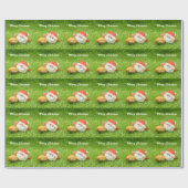 Amerikaanse kerstfeestdag met football met Santa H Cadeaupapier (Vlak)