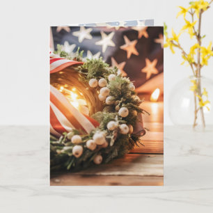 Amerikaanse kerstgroeten met trots kaart