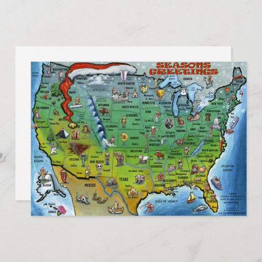 Amerikaanse kerstkaart (Voorkant / Achterkant)