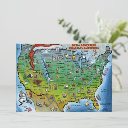 Amerikaanse kerstkaart (Staand voorkant)