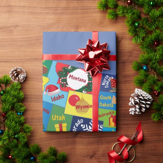 Amerikaanse kerstkaart cadeaupapier (Feestdagen Geschenken)