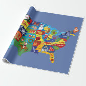 Amerikaanse kerstkaart cadeaupapier (Uitgerold)