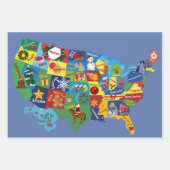 Amerikaanse kerstkaart inpakpapier vel (Voorkant 3)