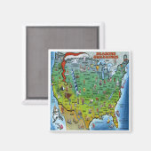 Amerikaanse kerstkaart magneet (Voorkant / Achterkant)