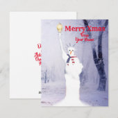 Amerikaanse kerstkaart met sneeuwman (Voorkant / Achterkant)