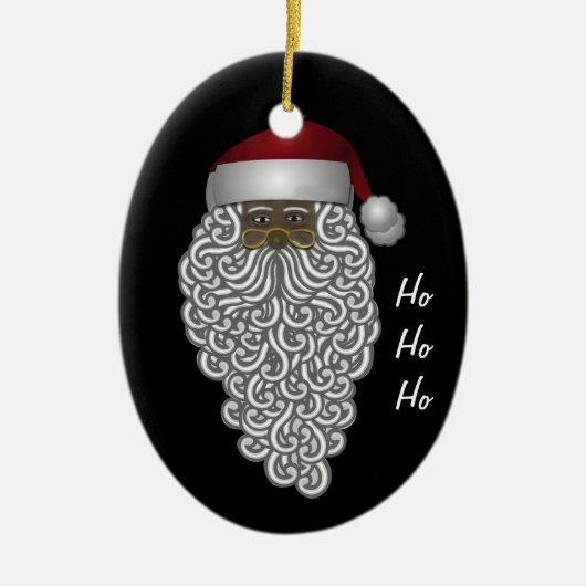 Amerikaanse kerstkerstkerstkerstman, aangepast keramisch ornament (Voorkant)