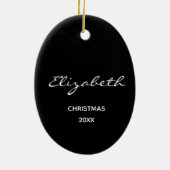 Amerikaanse kerstkerstkerstkerstman, aangepast keramisch ornament (Achterkant)