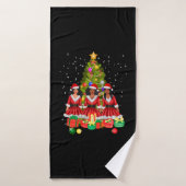 Amerikaanse kerstkerstkerstkerstman zwarte meisjes badhanddoek (Badhanddoek)