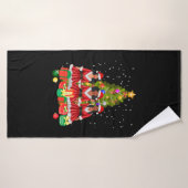 Amerikaanse kerstkerstkerstkerstman zwarte meisjes badhanddoek (Badhanddoek)