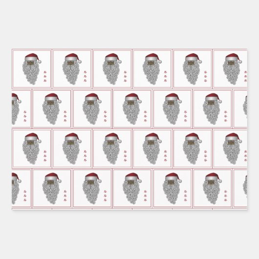 Amerikaanse kerstkerstman inpakpapier vel (Voorkant 3)