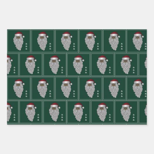 Amerikaanse kerstkerstman inpakpapier vel (Voorkant 2)