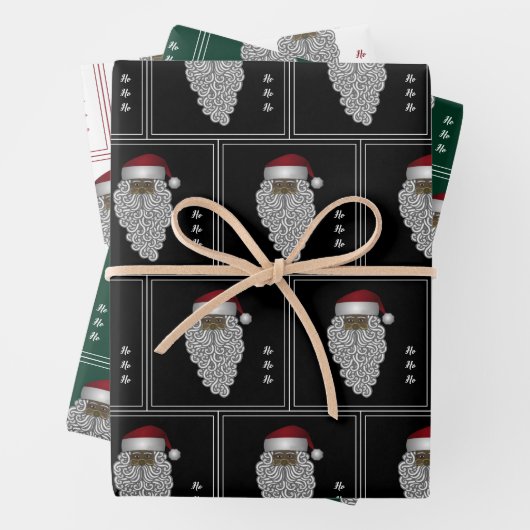 Amerikaanse kerstkerstman inpakpapier vel (In situ)