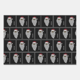 Amerikaanse kerstkerstman inpakpapier vel