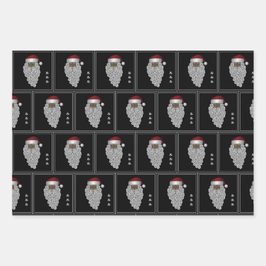 Amerikaanse kerstkerstman inpakpapier vel (Voorkant)