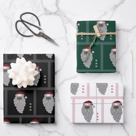 Amerikaanse kerstkerstman inpakpapier vel (Voorkant)