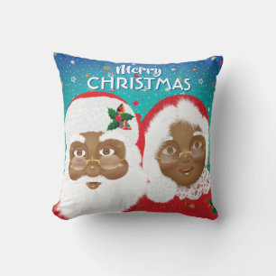 Amerikaanse Kerstman en mevrouw Claus Kerstmis Kussen