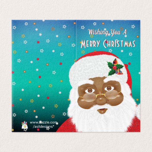 Amerikaanse kerstman kaart (Buitenkant ongevouwen)