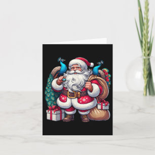 Amerikaanse Kerstman met erwt Cadeau Xmas Kaart