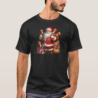 Amerikaanse Kerstman met zeepaardje Cadeau Xmas T-shirt