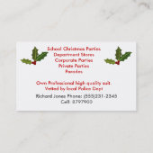 Amerikaanse kerstman Rent een kerstman Visitekaartje (Achterkant)