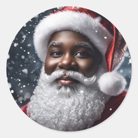 Amerikaanse kerstman ronde sticker (Voorkant)