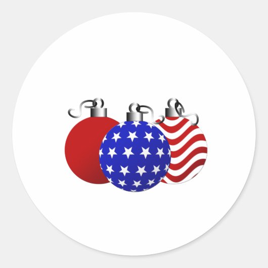 Amerikaanse Kerstmis Ronde Sticker (Voorkant)