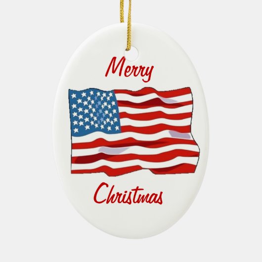 Amerikaanse kerstversiering keramisch ornament (Achterkant)