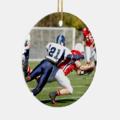 Amerikaanse kerstversiering met Football Keramisch Ornament (Rechts)