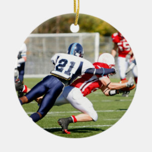 Amerikaanse kerstversiering met Football Keramisch Ornament